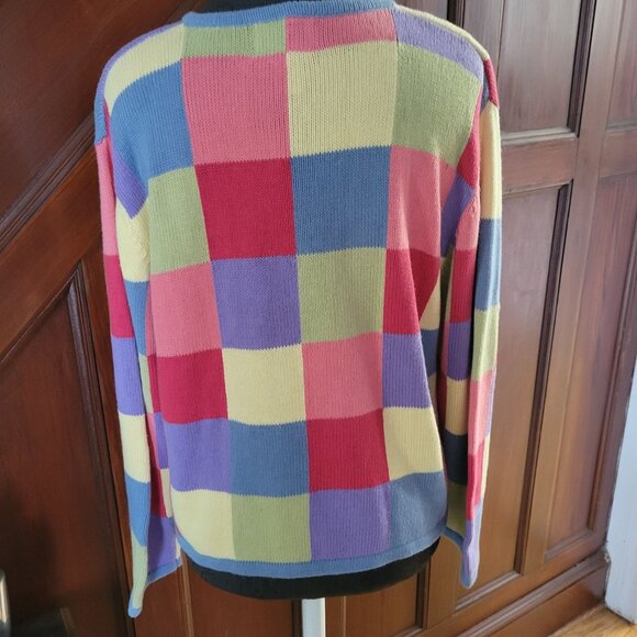 Colorful Patchwork Knit Cardigan By Christopher & Banks - Picture 2 of 7
